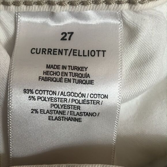 C/E Current Elliott Women High Rise Flare Jeans Benington Cream Colored Size 27 - Picture 10 of 10